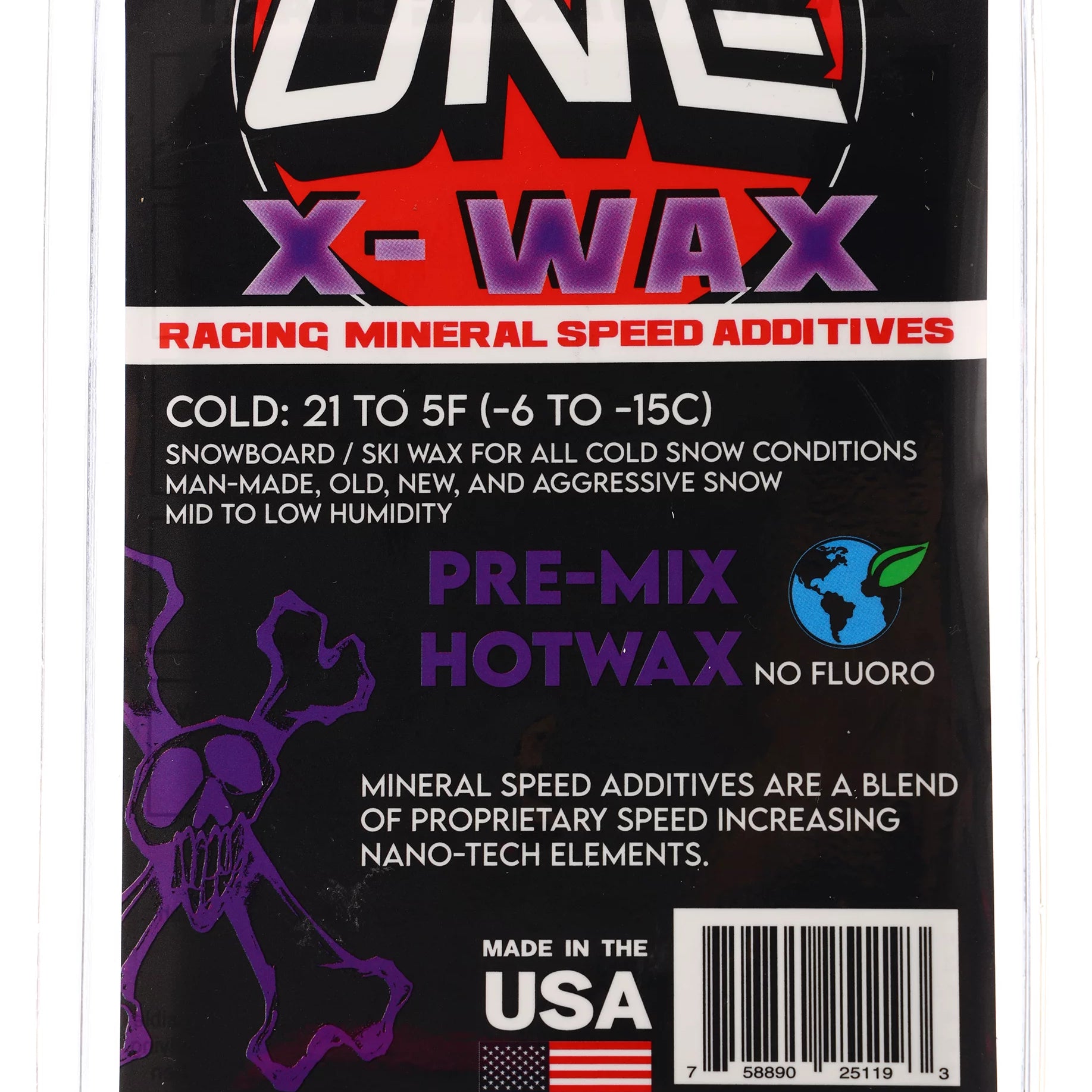 Oneball X-Wax Cold 21 - 5F 2025 - A white and blue wax with a red logo on top.