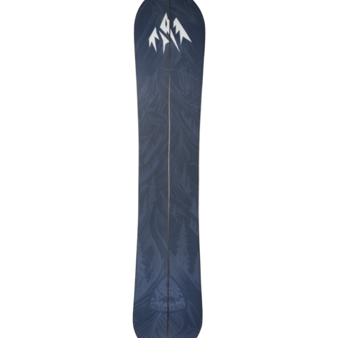 Jones Frontier 2.0 splitboard underside in dark blue with white logo