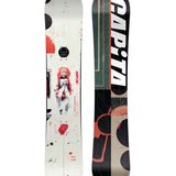 CAPiTA Outerspace Living Snowboard 2026 - A white snowboard with red and black accents, featuring a person in a space suit on its top surface.