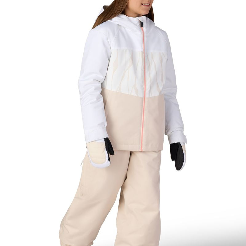 Girls' limestone shell pants with relaxed fit, elastic cuffs, and belt loops