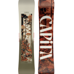 CAPITA Women's Paradise Snowboard 2026 - A snowboard with a white base and a colorful, abstract design featuring trees, flowers, and other natural elements.