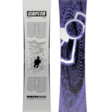 CAPiTA - Pathfinder Snowboard 2026 is a snowboard with a light gray background and black lines forming a grid pattern on top of mountains.