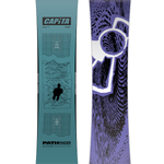 CAPiTA Pathfinder Snowboard - A light blue snowboard with a black logo and white lettering that reads "Pathfinder".
