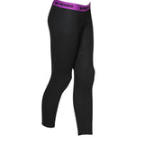 Treviso Women's Poly Blend Base Layer 2020 - Bottom - A black base layer bottom with a purple waistband and "Treviso" logo in white.