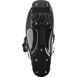 Salomon Women's S/Pro Supra 105 Dual BOA Ski Boots - Black ski boots with a textured pattern on the toe and heel areas, featuring silver metal hardware.