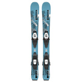 Salomon QST Junior with C5 Bindings System Skis 2024 - A pair of blue skis with a white and gray pattern, featuring the word "SALOMON" in black text on the top.