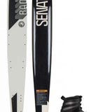 Radar Alloy Senate With Vector Water Ski Package 2024 - A black and white water ski with a geometric pattern on its top surface, featuring the word "SENATE" in large letters.