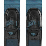 Radar Origin Combos With Horseshoe Binding 2024 - A blue and black water ski with a horseshoe binding on top.