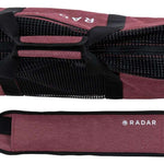 Radar Padded Slalom Case - The case is maroon with a black zipper and handle, featuring a mesh pocket on one side.
