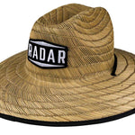 Radar Paddlers Sun Hat - A wide-brimmed straw hat with a black band around the crown and white lettering that reads "RADAR".