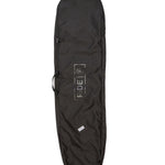 Ride Unforgiven Sleeve Snowboard Bag - A black snowboard bag with a white logo and strap handle, featuring a rectangular shape and zippered top.