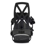 Ride A-4 Snowboard Binding 2025 - Black snowboard binding with a black plastic base and straps.