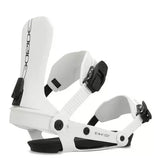 Ride Women's AL-6 Snowboard Binding 2025 - White snowboard binding with black buckles and straps.