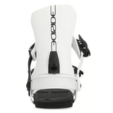 Ride Women's AL-6 Snowboard Binding 2025 - A white snowboard binding with black straps and buckles, featuring a sleek design on a solid white background.