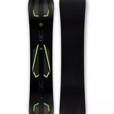 Ride Commissioner 2024 - Black snowboard with neon green accents on top sheet.