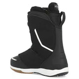 Ride Women's Hera Pro Snowboard Boot 2024 - Black snowboard boot with white accents and a black strap on top.