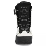 Ride Women's Hera Pro Snowboard Boot 2024 - Black snowboard boot with white accents and laces, featuring a circular logo on the back.