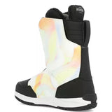 Ride Women's Hera Snowboard Boot 2024 - A black snowboard boot with a white logo on the side and a silver buckle.
