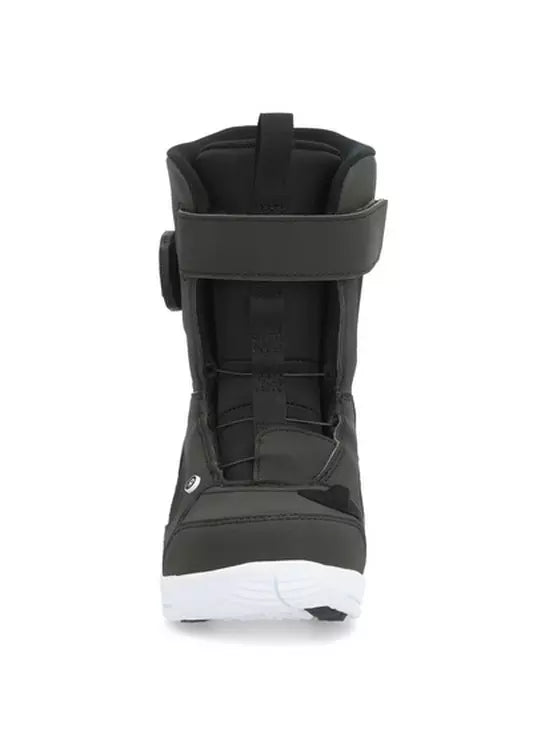 Ride Junior's Norris Snowboard Boot 2025 - Black snowboard boot with a white logo on the side.