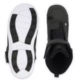 Ride Junior's Norris Snowboard Boot 2025 - Black snowboard boots with white laces and a silver logo on the side.