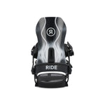 Ride A-10 Snowboard Bindings 2025 - Black bindings with white lettering and logo on top strap.