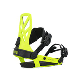 Ride A-4 Snowboard Binding 2025 - Black snowboard bindings with neon green accents and silver screws.