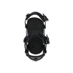 Ride A-6 Snowboard Bindings 2025 - Black bindings with silver screws and black straps on a white background.