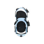Ride A-6 Snowboard Bindings 2025 - Black bindings with silver screws and buckles on a white background.