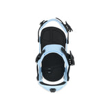 Ride A-6 Snowboard Bindings 2025 - Black bindings with silver screws and buckles on a white background.