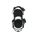 Ride A-6 Snowboard Bindings 2025 - Black bindings with silver buckles and screws on a white background.