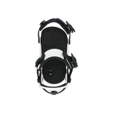 Ride A-6 Snowboard Bindings 2025 - Black bindings with silver buckles and screws on a white background.