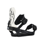 Ride A-8 Snowboard Bindings 2025 - Black bindings with white lettering and logo on top strap.