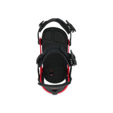 Ride Women's AL-6 Snowboard Binding - Black binding with red accents and silver screws on a white background.