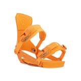 Ride Women's AL-6 Snowboard Binding - A bright orange snowboard binding with a textured strap and silver buckles.