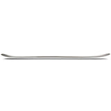 Ride Commissioner Snowboard 2025 - A sleek, black snowboard with a subtle white stripe on its top edge.