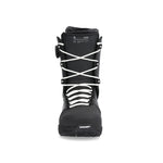Ride Fuse Snowboard Boots 2025 - Black snowboard boots with white laces and a black strap on the side.