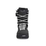 Ride Fuse Snowboard Boots 2025 - Black snowboard boots with white laces and a black strap on the side.