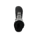Ride Fuse Snowboard Boots 2025 - Black snowboard boots with white laces and a black strap on top.