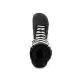Ride Fuse Snowboard Boots 2025 - Black snowboard boots with white laces and a black strap on top.