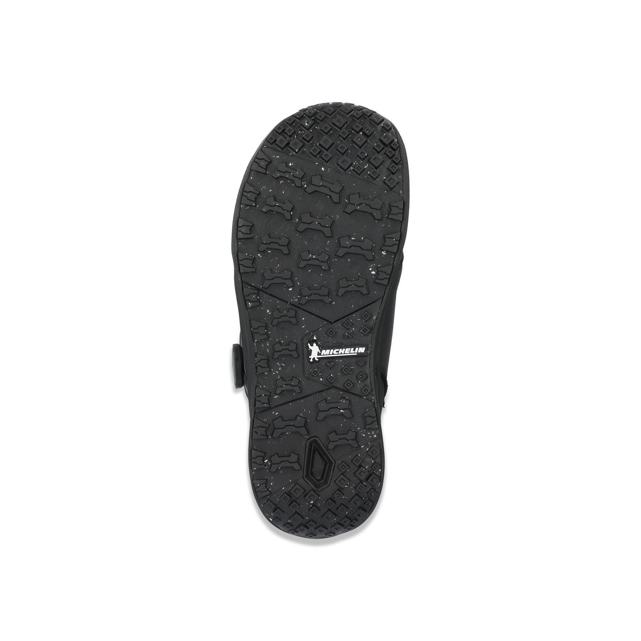 Ride Fuse Snowboard Boots 2025 - Black snowboard boots with a textured rubber toe cap and silver buckles.