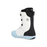 Ride Fuse Snowboard Boots 2025 - A pair of snowboard boots with a predominantly black upper and light blue accents on the toe cap, featuring a white logo on the side.