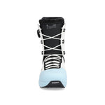 Ride Fuse Snowboard Boots 2025 - A pair of black snowboard boots with white laces and a white logo on the side.