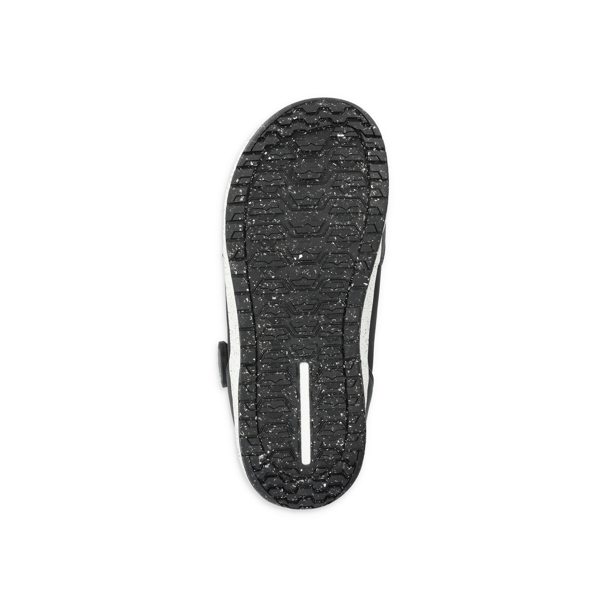 Ride Women's Hera Snowboard Boot 2025 - Black snowboard boot with a textured pattern on the toe and heel, featuring a white stripe along the side.