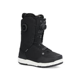 Ride Women's Hera Snowboard Boot 2025 - Black snowboard boot with a white speckled sole and black laces.