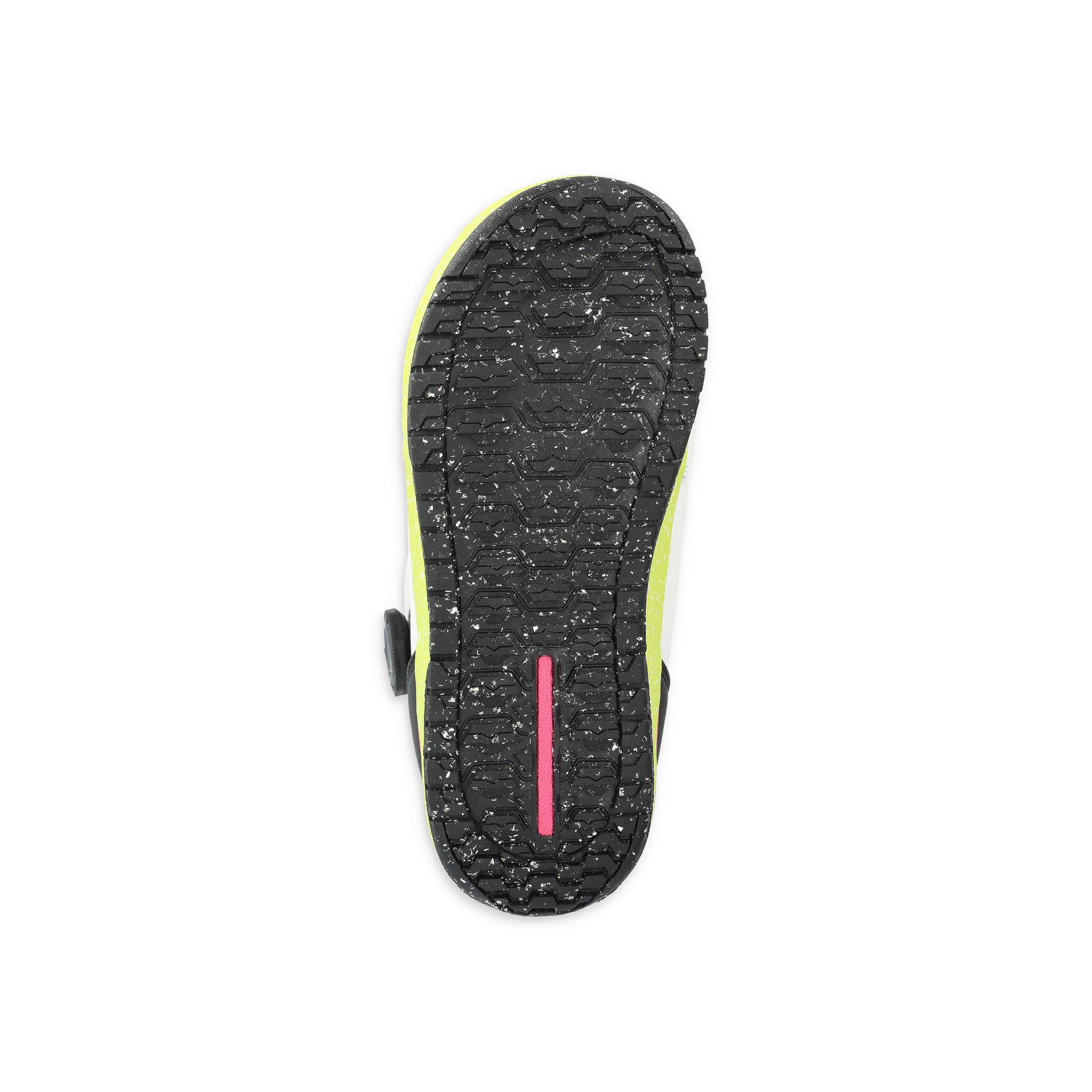 Ride Women's Hera Snowboard Boot 2025 - A black snowboard boot with a white logo on the side and a pink stripe on the heel.