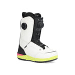 Ride Women's Hera Snowboard Boot 2025 - White snowboard boot with black laces and a black strap on top of the tongue.