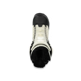 Ride Women's Hera Pro Snowboard Boot 2025 - A black and white snowboard boot with a textured, rubber toe cap and laces.