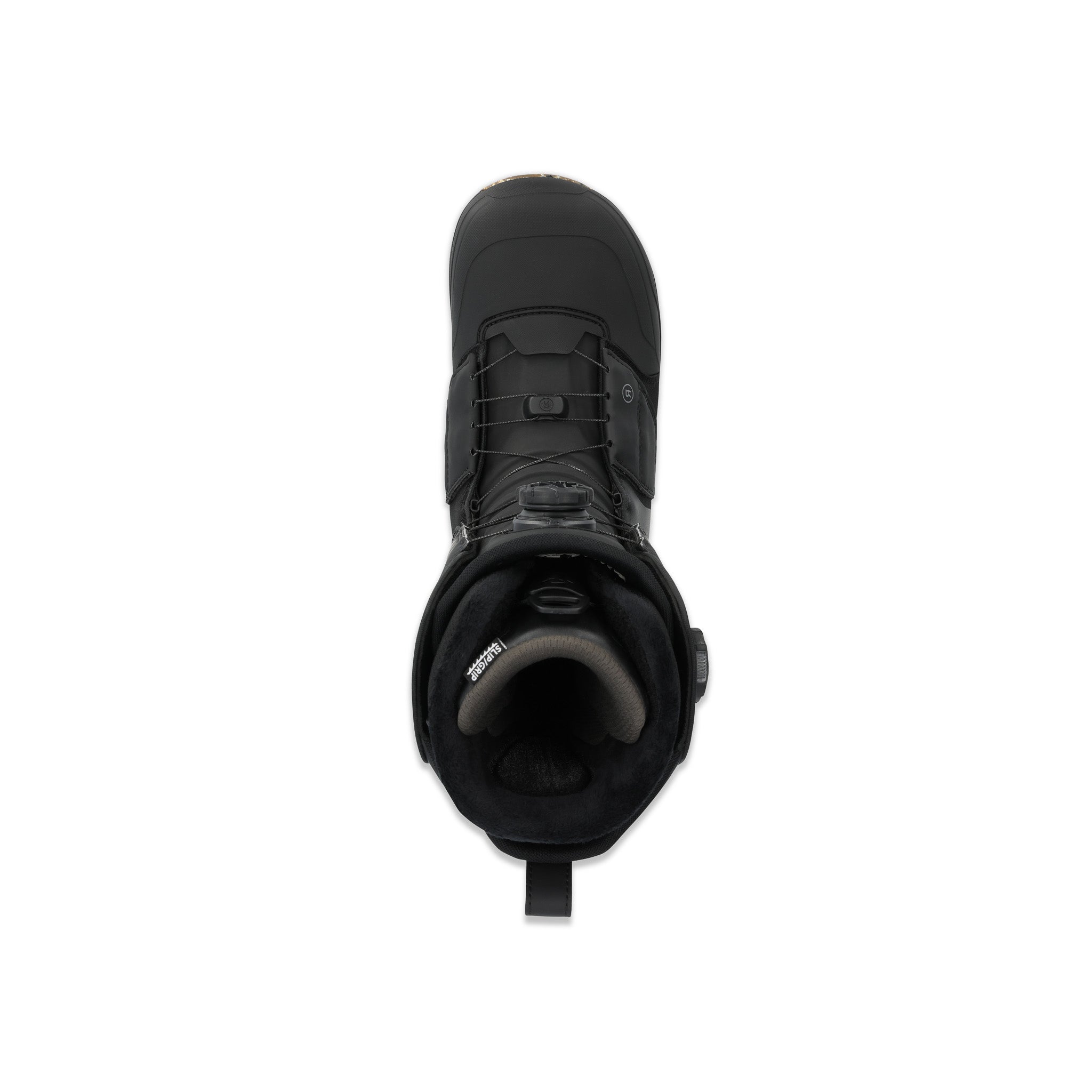 Ride Insano Snowboard Boot 2025 - Black snowboard boot with white accents and laces, featuring a strap at the top.