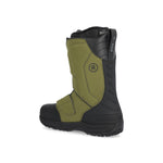 Ride Insano Snowboard Boot 2025 - A black snowboard boot with a green strap and logo on the side.
