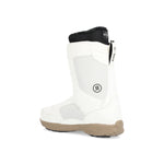 Ride Jackson Snowboard Boot 2025 - A white snowboard boot with a black strap and a circular logo on the side featuring a stylized "R" in lowercase letters.